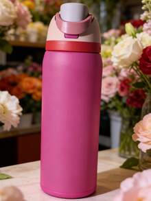 O-Wa-La Rose Red Water Bottle 32oz, 945ML, With Straw, Heat Preservation Time More Than 24 Hours, Cold And Hot Water Can Be Insulated, Can Make Coffee, Frozen Drinks, Exquisite Workmanship, Suitable For Camping, Work, Indoor And Outdoor Use. - 玫紅色 - 查看 4