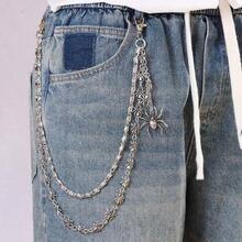 1pc Gothic Spider Chain, Punk Hop Pants Chain, Versatile Daily Wear Accessory - Silver - View 2