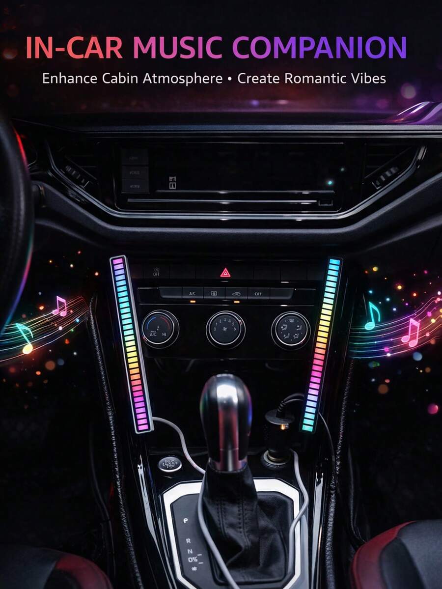 Soulpunk RGB 可充电声控灯，声控拾音器，音乐节奏灯光，创意炫彩 LED 环境灯，15 种模式，音乐同步，32 位音频频谱，适用于汽车内饰、电脑桌面、客厅、派对、调音室、录音室等场所，是送给男友、女友、男士、女士、母亲节、教师节的理想礼物。