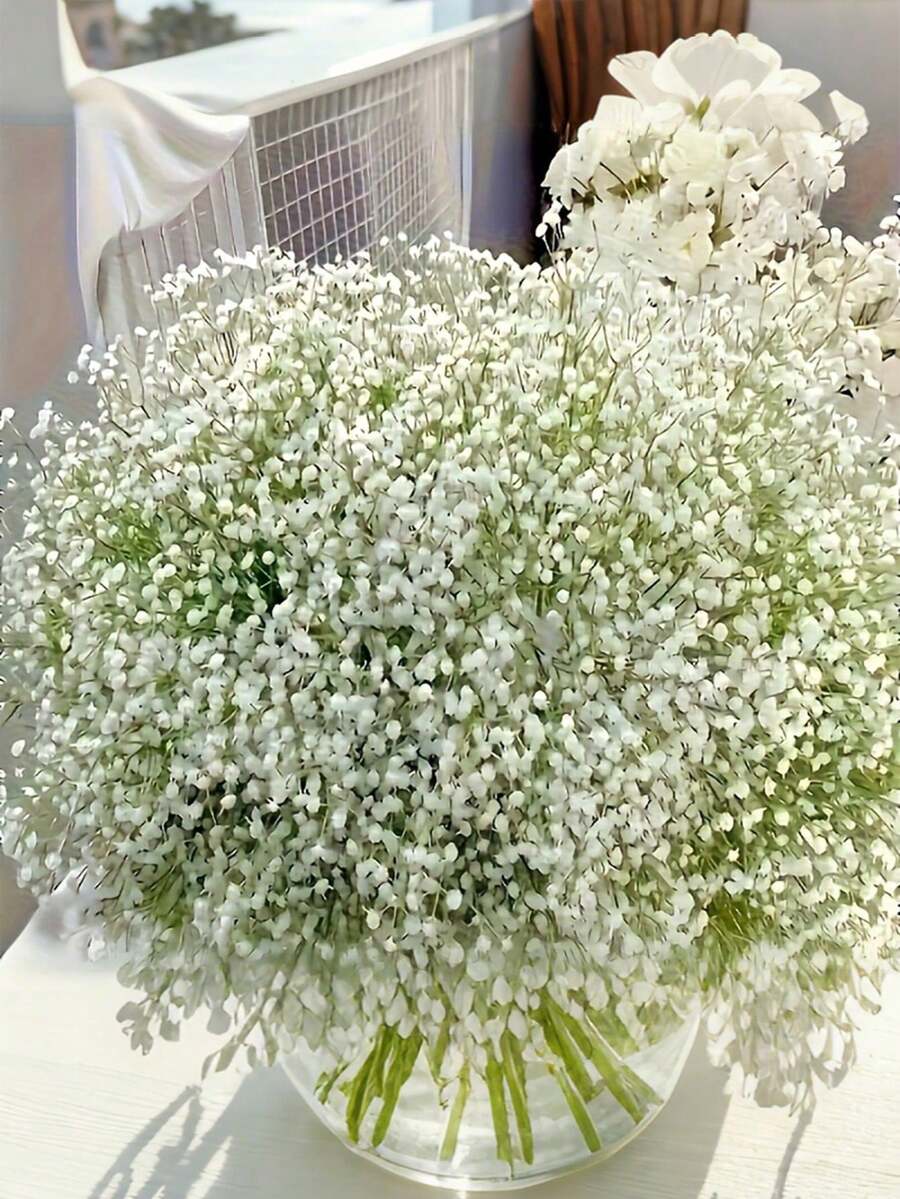 Artificial Breathable Baby's Breath Flower Bouquet, Suitable For Wedding Decoration, Party Tablecloth Setting, Hotel Decoration, Floral Design. The Artificial Baby's Breath Flowers Have A Realistic Texture, Suitable For Anniversary, Wedding, Engagement, Hotel, St. Patrick's Day, Thanksgiving - Multicolor - View 1