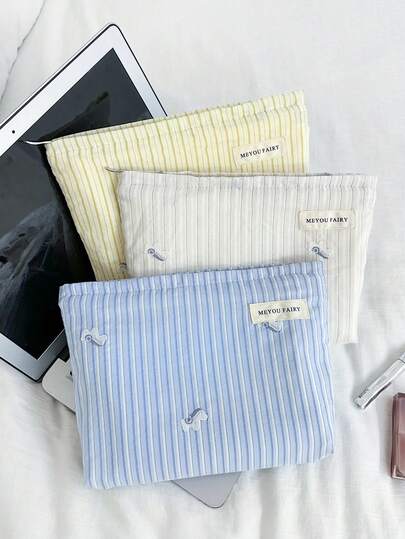 MEYOU FAIRY 化妆包、便携手提包、收纳包、洗漱包、大容量化妆包、化妆纸巾收纳包、旅行必备包、收纳袋、女士/女孩卫生巾收纳袋、学生铅笔盒、内袋、拉链枕形袋、方形包、大号化妆包