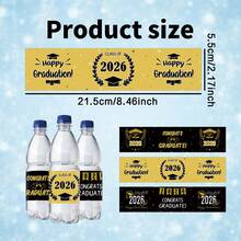 15pcs 2026 Graduation Water Bottle Labels, Class Of 2026 Congrats Grad Water Bottle Stickers For Graduation Celebration, Grad Water Bottle Wrapper, Graduation Party Decorations - A - View 2