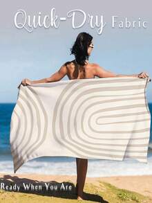 1 Stück Morandi Ultraleichtes Schnelltrocknende Strandtuch - Sandresistent, rutschfest, hochabsorbierendes Mikrofaser, geeignet für Camping, Schwimmen und Strandpartys - modernes beige gestreiftes Design, geeignet für alle Jahreszeiten, perfektes Geschenk für Urlaub oder Geburtstag, Strandessential | Modisches Schwimm-Handtuch | Ultraleichter Stoff - Mehrfarbig - Übersicht 10
