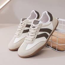 Giày thể thao nữ thường ngày, giày tối giản lấy cảm hứng từ Đức, giày lười đi học, giày chạy bộ đường trường, giày leo núi cắm trại, giày trượt ván ngoài trời, giày đế bằng. - Màu be - Xem 9