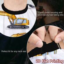 Professional Haircutting Cape, 2D Flat Design, Featuring Yellow Construction Vehicle Pattern. This High-Quality Printed Haircutting Cloth Is Made Of Durable Polyester Fabric, Easy To Clean, And Has Adjustable Fit. - Multicolor - View 5