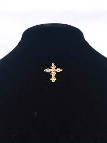 1/5件装十字架吊坠项链，波西米亚风格日常佩戴饰品 - 金黃色 - 查看 9