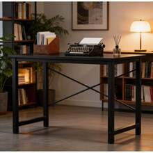 32 Inch Small Computer Desk Home Office, Modern Simple Style Gaming Desk, Sturdy Writing Table Small Spaces, Black - Đen - Xem 5