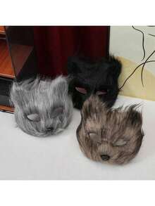 Bộ hóa trang mèo 3 món: Băng đô tai mèo và đuôi mèo bằng vải nhung, phụ kiện chụp ảnh gợi cảm cho bữa tiệc, món quà hoàn hảo cho Halloween và Ngày Valentine. - Nhiều màu - Xem 5
