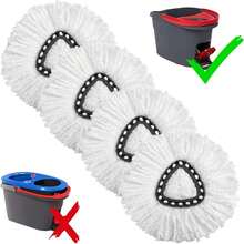 4-Pack Mop Heads, EasyWrin Spin Mop Heads, Easy Cleaning Mop Replacements - 4 Đếm (Gói 1) - Xem 6