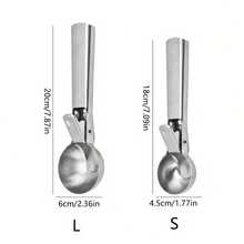 dilidili Heavy Duty Stainless Steel Ice Cream Scoop - Perfect For Ice Cream And Jelly, Dishwasher , Comfortable Grip - Silver - View 12