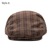 2款男士贝雷帽褶皱格子帽女士前檐帽报童帽平顶帽可调节帽子 - 時尚 - 查看 4