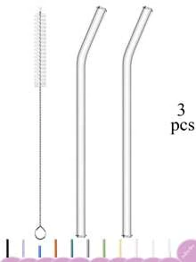 8 Stück wiederverwendbare Glasstrohhalme mit 2 Stück Strohhalm-Reinigern, klare gebogene und gerade Strohhalme, hitzebeständige Strohhalme für Smoothies, Boba, Cocktails, Eiskaffe, Strohhalme für Partyartikel, Gastronomie-Trinkgeschirr - Verschiedenfarbig - Übersicht 26
