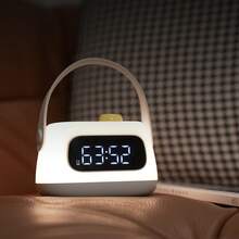Alarm Clock With Adjustable Brightness Night Light, Snooze Function, Timer, 2000mAh Battery, Portable Design Suitable For Bedroom Bedside Lamp, Night Light Gift - Portable Alarm Clock (gray) - View 7