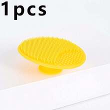 5/2pcs New Oval Silicone Facial Cleansing Brush With Suction Cup - Solid Color - View 11