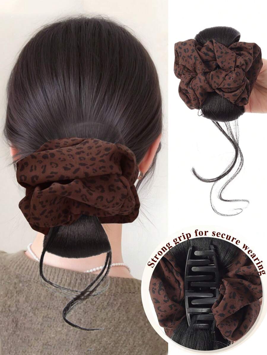 Kẹp tóc búi rối cho nữ, kẹp tóc búi xoăn gợn sóng rối, kẹp tóc búi phồng bằng tóc giả, tóc đuôi ngựa.