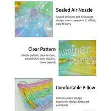 Flotador inflable para el cuello con soporte para adultos para piscina al aire libre, nuevo flotador de piscina inflable con gradiente de lentejuelas perforado - 1 artículo - Ver 11
