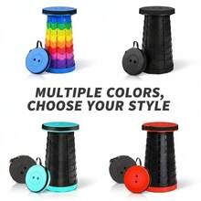 Foldable Telescopic Stool - Portable Outdoor Camping Fishing Activity Chair - Multicolor - View 5