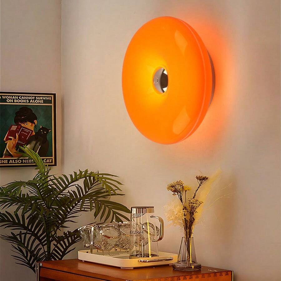 1 đèn LED treo tường hình bánh donut - Cấp nguồn qua USB/Sạc Type-C, điều khiển cảm ứng, đèn ngủ màu cam ấm áp, đèn trang trí phòng khách, hành lang, phòng học. - Nhiều màu - Xem 1