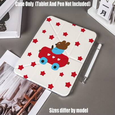 Centered On Playful Simple-Drawn And Healing Life Elements, Starry Car Bunny, Compatible Models Mini4/5|Mini6/7 5/6/8|Air1/2/3|10.2/10.5 Inch Universal Air4/5/6/7|Pro 11/12.9 Inch All Versions 10/11 Gen|Air 13 Inch Pro 13 Inch Galaxy Tab S6Lite/S7/S8/S9/S10 Series /A8/A9/A9+ All Sizes.