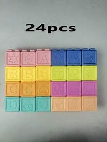 Baby Building Blocks, Toddler Stacking Toys, 8/16/24/32 Soft Educational Blocks - Numbers, Shapes, Colors, Animals - Push & Pull - Suitable For Babies Over 6 Months, 1-3 Years Old, Random Colors, Suitable For Back To School, Halloween, Christmas And Other Occasions - Multicolor - View 11