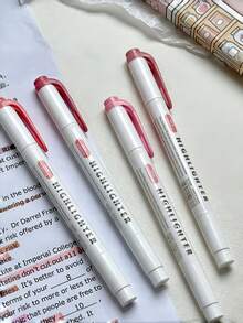 1pc Double-Headed Fluorescent Marker Pen, 17*14cm, Soft Color Fluorescent Pen, Highlighter Suitable For Coloring, Marking, Highlighting, Thick & Thin Tips, Student Supplies - Random - View 4