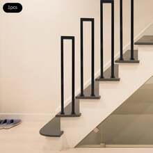 WANLECY U-Shaped Stair Handrail, Black Industrial Style Railing Multi-Purpose Handrail Decorative Railing For Indoor & Outdoor Stairs Porch Deck Loft Corridor, 1 Pcs - Modern - View 3