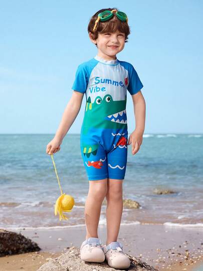 Balabala Traje de baño de una pieza con protección UV y resistente al cloro con estampado de unicornio para niños y niñas pequeños