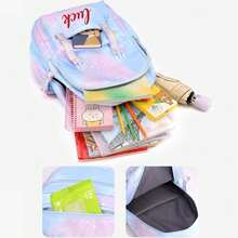 猫脸可爱背包 - 大容量背包，配有可调节肩带、轻便拉链，印有史迪奇和天使图案，生日或返校礼物，休闲背包，趣味设计，适合青少年，返校用品必备。 - 彩色 - 查看 3