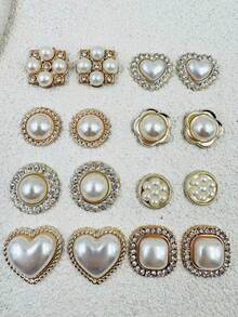 16 món đồ trang trí bằng nhựa đính ngọc trai và đá pha lê kiểu Baroque, thích hợp cho giày thường ngày, guốc gỗ và dép xăng đan, bền và thiết kế đáng yêu, độc đáo, hoàn hảo làm quà tặng cho bé gái trong các bữa tiệc và quà tặng sáng tạo. - Nhiều màu - Xem 9