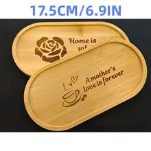 Khay trà và bánh quy khắc tên theo yêu cầu, quà tặng Giáng sinh, khay cà phê và đồ ăn nhẹ, khay khắc chữ, quà tặng cho người yêu trà và cà phê, khay phục vụ bằng gỗ. - Cà phê tre - Xem 4