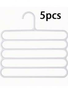 5 Packs White Household Non-Slip Multi-Layer Pants Rack Multifunctional Wardrobe 5-Tier Hanging Pants Hanger - 5 white - View 10