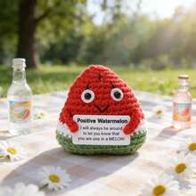 1pc Handmade Woven Red Watermelon Pattern, Soft, Comfortable, Durable And Sturdy. Beautiful Woven Pattern And Vibrant Color, Suitable As Indoor Decor. Can Be Placed In Bedroom, Living Room Or Any Desired Display Area. - Multicolor - View 4