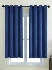 1 Panel Solid Color Curtain Fabric. The Curtain Can Block Sunlight And UV Rays, Insulate Against Summer Heat And Winter Cold, Balance Room Temperature, And Reduce Energy Costs. It Can Also Reduce External Noise And Protect Your Privacy, Creating A Good Working And Sleeping Environment. Each Curtain Has 6-8 Silver Metal Grommets At The Top. Easy To Match With Standard Curtain Rods. Simple To Hang And Slide Smoothly. Suitable For Office, Bedroom, Living Room. - Royal Blue - View 8