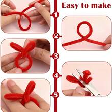 200pcs Pipe Cleaners Red And Moss Green Chenille Stems For Crafts 6mm X 12 Inch Fuzzy Sticks Craft Supplies Thick Fuzzy Wire For Arts & Crafts, Classroom Project, Festive Decoration Christmas DIY Art Craft Projects Home Decorations - Multicolor - View 12