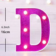 1件 16cm 紫色發光字母燈，家居裝飾 LED 字母燈，室內房間裝飾，婚禮求婚裝飾，生日派對裝飾字母燈牌 - 紫色 - 查看 32