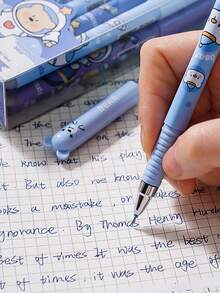 12支装动物图案可擦凝胶笔套装，多种动物造型，适合学生，返校礼物，动物园主题，可擦凝胶笔，学生文具用品 - 套裝 - 查看 7