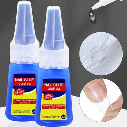 Misscheering 2支20克超强力假指甲胶水，柔软速干，适合美甲初学者使用