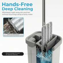 2026 Hot Spring Summer Popular Mop And Bucket Set With Wringer, Wet And Dry Floor Mop Kit For Hardwood, Vinyl, Tile, Baseboards And Walls Cleaning, Includes 4 Washable Reusable Microfiber Pads, Multi-Functional Household Cleaning Tool For Home, Kitchen, Office, Perfect For Daily Use, Birthday Party, Holiday Cleaning & Ideal Festival Birthday Gift For Family, Friends, Homeowners - 1 - 查看 5