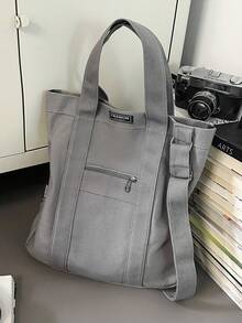 Retro Fashion Men's Tote Bag, Large Capacity Japanese Style Shoulder Bag, Suitable For Work, School, Vacation, Commuting, Can Be Worn Crossbody Or As A Backpack, Essential For Back To School Canvas Tote - Multicolor - View 14