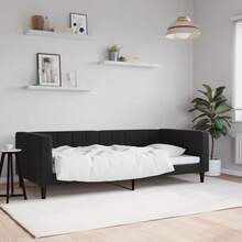 vidaXL Daybed, 2-In-1 Guest Bed, Sofa Bed/Sleeper Sofa For Bedroom/Living Room, Modern Design, Black 90x200cm Velvet - Black - View 1