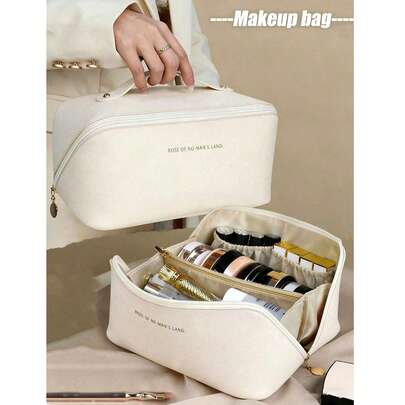 1 túi đựng mỹ phẩm hai lớp đa năng, túi đựng đồ trang điểm dung tích lớn, túi đựng đồ vệ sinh cá nhân cho nữ, túi đựng đồ dùng phòng tắm chống thấm nước, thích hợp để đựng đồ vệ sinh cá nhân, mỹ phẩm, nước hoa, trang sức, quà tặng thiết thực cho Ngày của Mẹ, quà tặng Phục Sinh cho bé gái, quà sinh nhật.