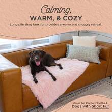 Manta calmante de Pelo Largo para Mascotas algodón Rosa Caramelo 40 x 50 Pulgadas - 40 x 50 - Ver 2