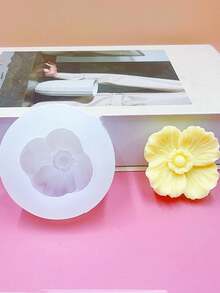 1pc New Floral Silicone Mold, DIY Adonis Aroma Candle, Fragrance Stone, Handmade Plaster, Resin Silicone Mold - A-White - View 4