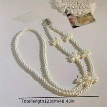 Ins Pearl Love Bead Chain Diagonal Long Rope Mobile Phone Hanging Rope Creative With Clip Mobile Phone Chain Diagonal Back Penda - Blue / Green - View 6