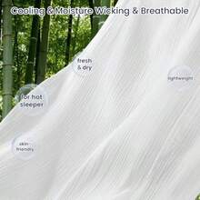 PHF - Manta de muselina refrescante para dormir caliente 60% rayón derivado de bambú 40% algodón para verano manta de gasa transpirable de 4 capas para sofá de cama 66 x 90 pulgadas color blanco - Blanco - Ver 2