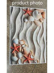 1pc Seashell & Starfish Design Doormat, Small Rug, Welcome Mat, Carpet, Floor Mat, Outdoor Doormat, Kitchen Rug, Home Decor, Front Door Mat, Area Rug, Outdoor Mat, Home Decor, Area Carpet, Garden Rug, Washable Carpet - Multicolor - View 5