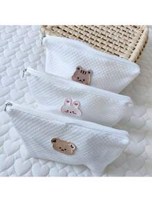 1 chiếc túi đựng đồ du lịch hình gấu mềm mại và dễ thương, túi có khóa kéo hình động vật hoạt hình dùng để đựng tã, bình sữa, đồ dùng cho bé, túi đựng đồ trang điểm cho mẹ. - Nhiều màu - Xem 3