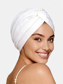 1pc Women's Ribbed Criss-Cross Elastic Hat, Retro Fashion Hat Headscarf, Suitable For Daily Use - Multicolor - View 13