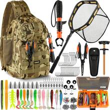 Fishing Backpack With Fishing Floating Net, Fishing Gear, Tackle Boxes,Waterproof Fishing Tackle Bag, Fishing Gifts Men - Khaki Fishing Backpack With Fishing Net - View 2