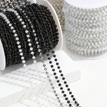 1米长 3.5毫米刻面水晶玻璃珠不锈钢链，闪亮玻璃珠链，适合DIY项链、手链、珠宝制作 - 串珠鍊 - 查看 9